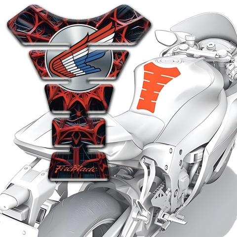 Honda Tank Guard Pads Red Spider Web Print Fire Blade model 