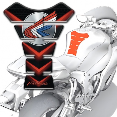 Honda Tank Pad Motorbike Red V Shape Decoration Wings Logo 