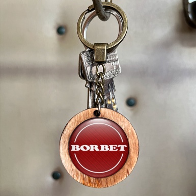 Borbet KeyChain Handmade from Wood Red Carbon