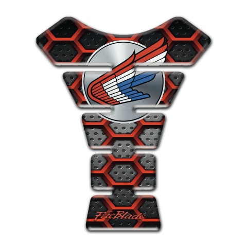 Honda Tank Pad Motorbike Red Outline Figures Colorful Logo 
