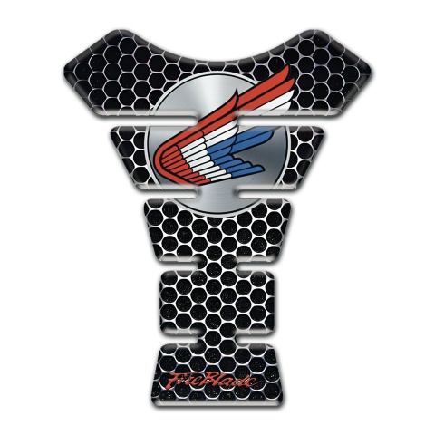 Honda Tank Guard Pads Perforated Metal Base Logo Circle Style 