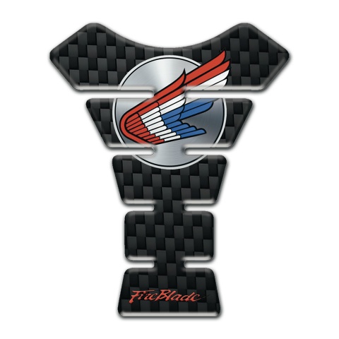Honda Tank Fuse Black Fibers background Colorful Logo 