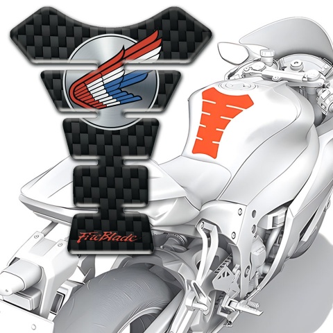 Honda Tank Fuse Black Fibers background Colorful Logo 
