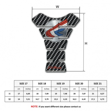 Honda Tank Pad Motorbike dark Carbon with Round Logo Style 