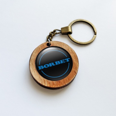 Borbet KeyChain Handmade from Wood Black Blue