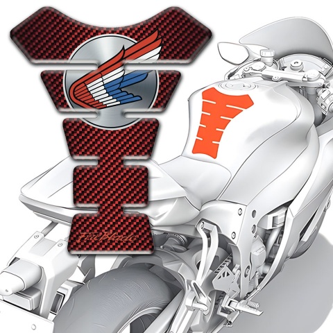 Honda Tank Fuse Red Carbon Colorful Logo 
