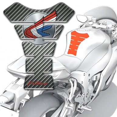 Honda Tank Protector Classic Carbon Base Colorful Logo 