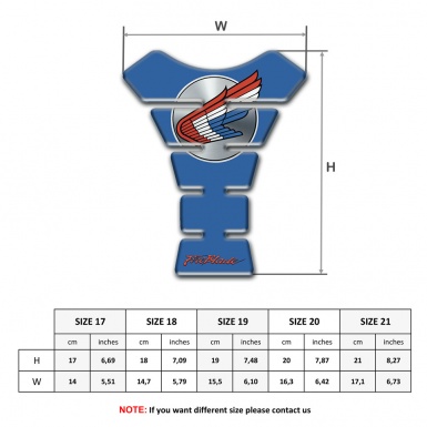 Honda Tank Pad Protector Blue print Colorful Logo