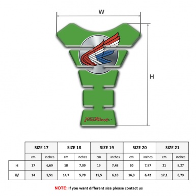 Honda Tank Protector Fresh Green Base Fire Blade Style 