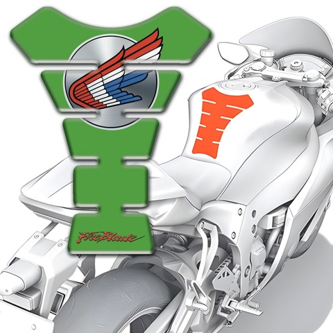 Honda Tank Protector Fresh Green Base Fire Blade Style 