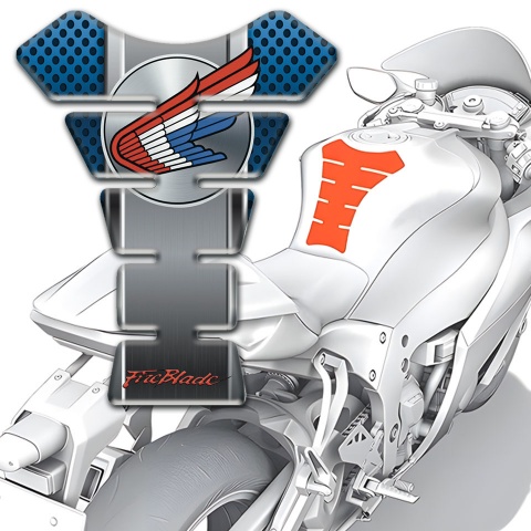 Honda Tank Guard Pads Blue Grey Elements Print 