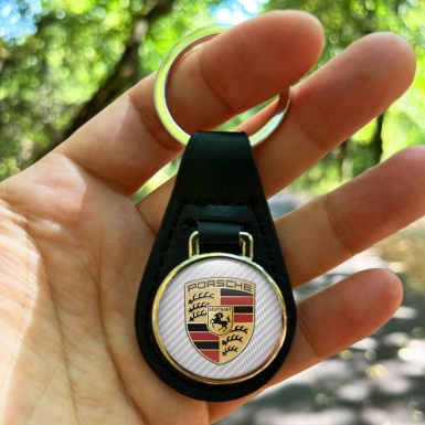 Porsche Keychain Leather Multicolour Logo Style