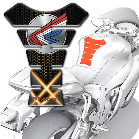Honda Tank Protector Orange Lights Design Fire Blade Style 