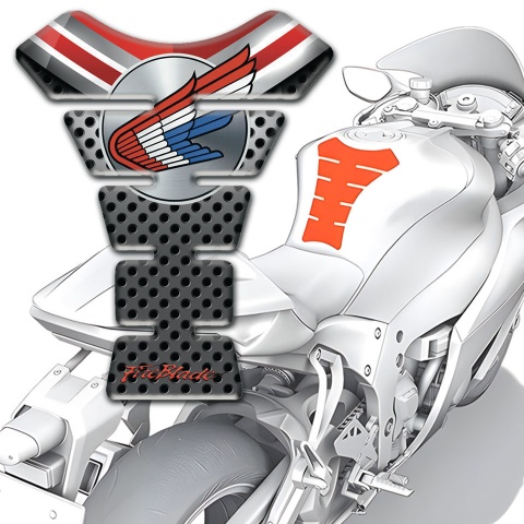 Honda Tank Pad Motorbike Holes Base with Red Detail Design 