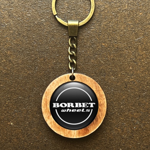 Borbet KeyChain Handmade from Wood Wheels Black
