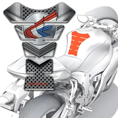 Honda Tank Pad Protector Metal effect Design Colorful logo 