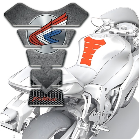Honda Tank Fuse Scratched Plate Design Colorful Logo 