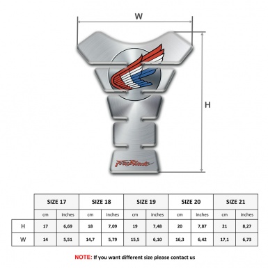 Honda Tank Protector Silver Design base Colorful Logo 