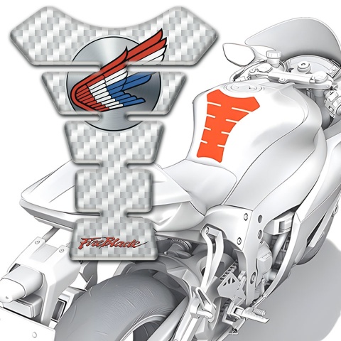 Honda Tank Fuse White Carbon Edition Colorful Logo 
