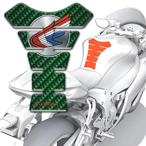 Honda Tank Pad Motorbike Green Carbon Edition Colorful logo 