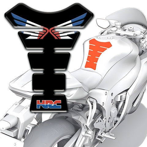Honda Tank Protector Black Print Logo with wings HRC Style 