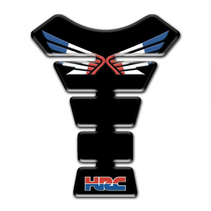 Honda Tank Protector Black Print Logo with wings HRC Style 