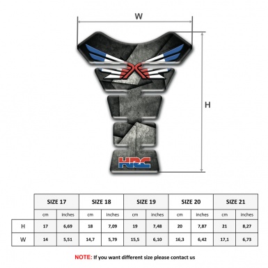 Honda Tank Pad Protector Mixed Design Base HRC Style 