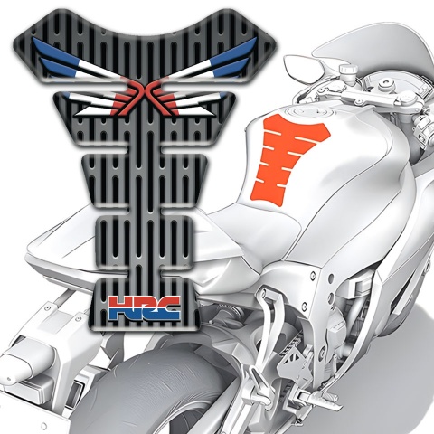 Honda Tank Guard Pads Metal Grid Base Wings Logo Type 