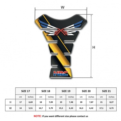 Honda Tank Pad Motorbike Black withYellow Diagonal Band 