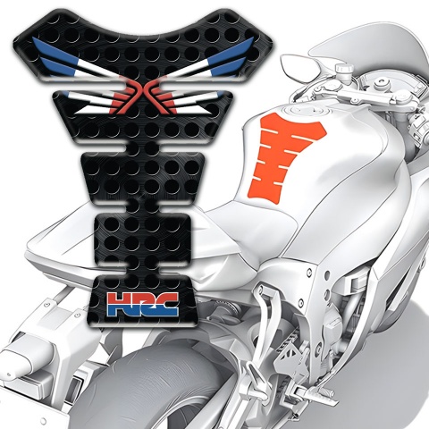 Honda Tank Guard Pads Perforated Black Base HRC Edition 