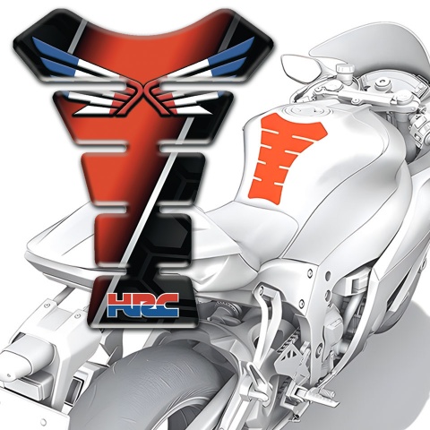Honda Tank Pad Motorbike Red Black print HRC Version Wings Logo 
