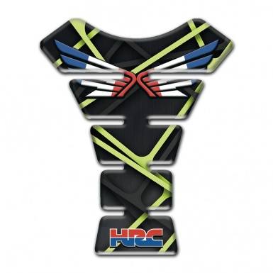 Honda Tank Fuse Motorcycle Black Base with Green Crossed Lines 