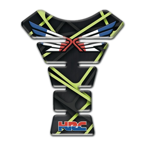 Honda Tank Fuse Motorcycle Black Base with Green Crossed Lines 