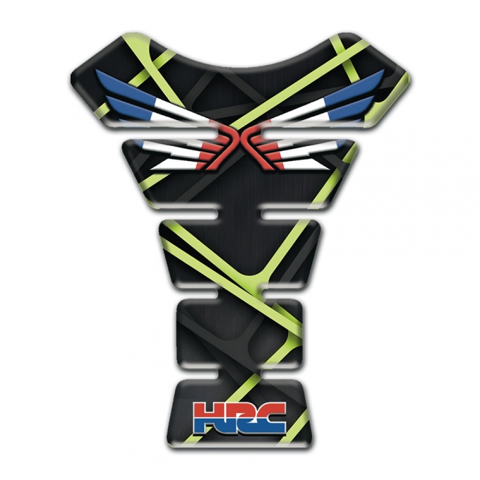 Honda Tank Fuse Motorcycle Black Base with Green Crossed Lines 