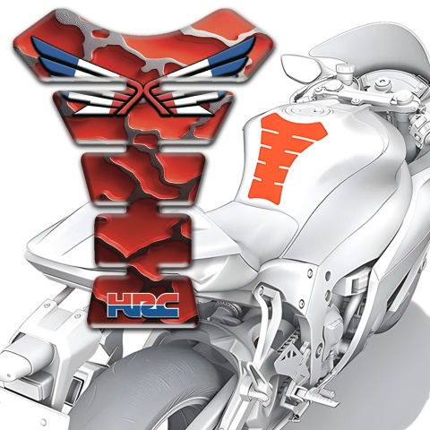 Honda Tank Protector Red Grey Fragments Base Hrc Version 
