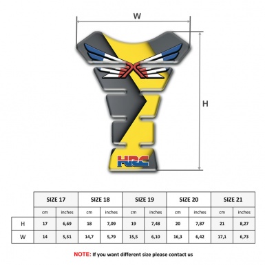 Honda Tank Guard Pads Grey Yellow Base HRC version 