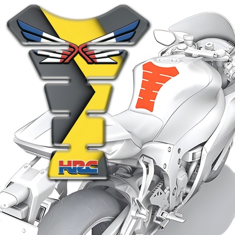 Honda Tank Guard Pads Grey Yellow Base HRC version 