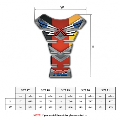 Honda Tank Guard Pads Multicolored Background Logo With Wings 