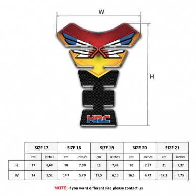 Honda Tank Fuse Silicone Sticker With colorful Design HRC style 
