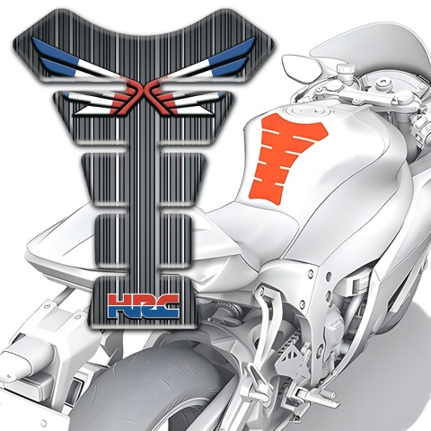 Honda Tank Guard Pads Grey Base with White Stripes Decoration 