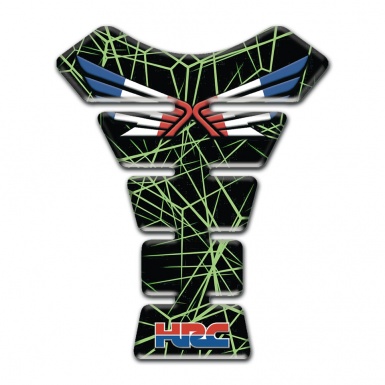 Honda Tank Fuse Black Base with Green Spider web Decoration