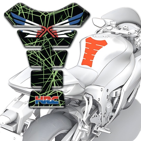 Honda Tank Fuse Black Base with Green Spider web Decoration