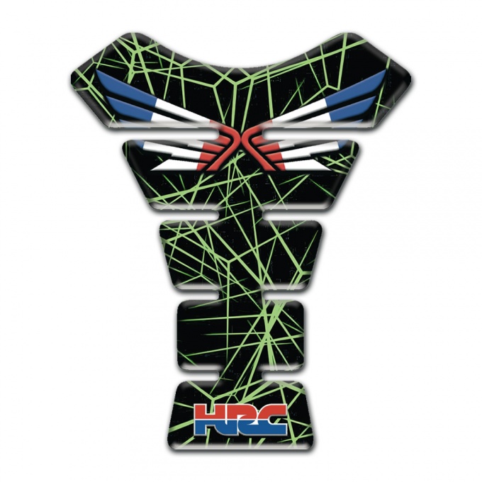 Honda Tank Fuse Black Base with Green Spider web Decoration