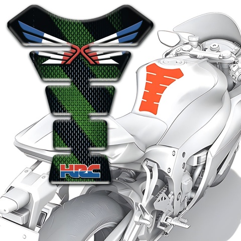 Honda Tank Pad Protector Diagonal Green Lines Design HRC Type 