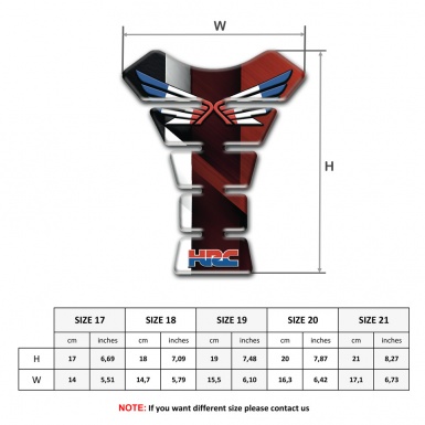 Honda Tank Pad Motorbike Silicone Sticker Racing Edition HRC model 