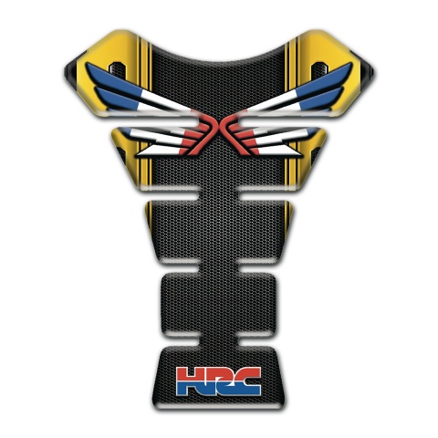 Honda Tank Guard Pads Black with Yellow Base Colors HRC model 