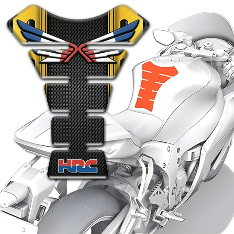 Honda Tank Guard Pads Black with Yellow Base Colors HRC model 