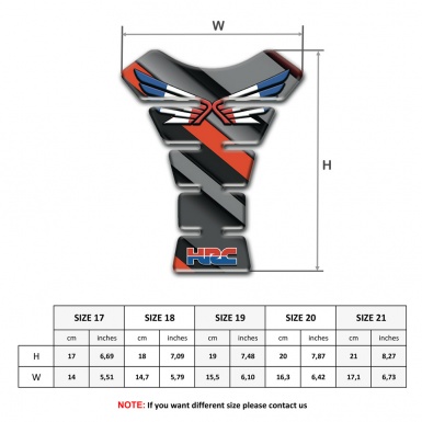 Honda Tank Protector Diagonal Stripes Design Logo with Wings 