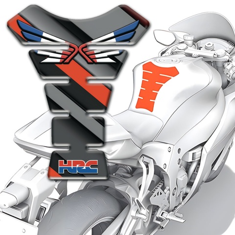 Honda Tank Protector Diagonal Stripes Design Logo with Wings 