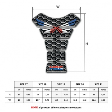 Honda Tank Pad Motorbike Metal Honeycomb Design 